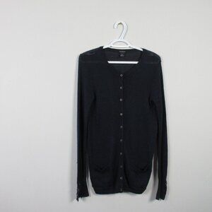 Club Monaco Cardigan Women S Blue Alpaca Wool Button Up Knit Pockets Classic 198
